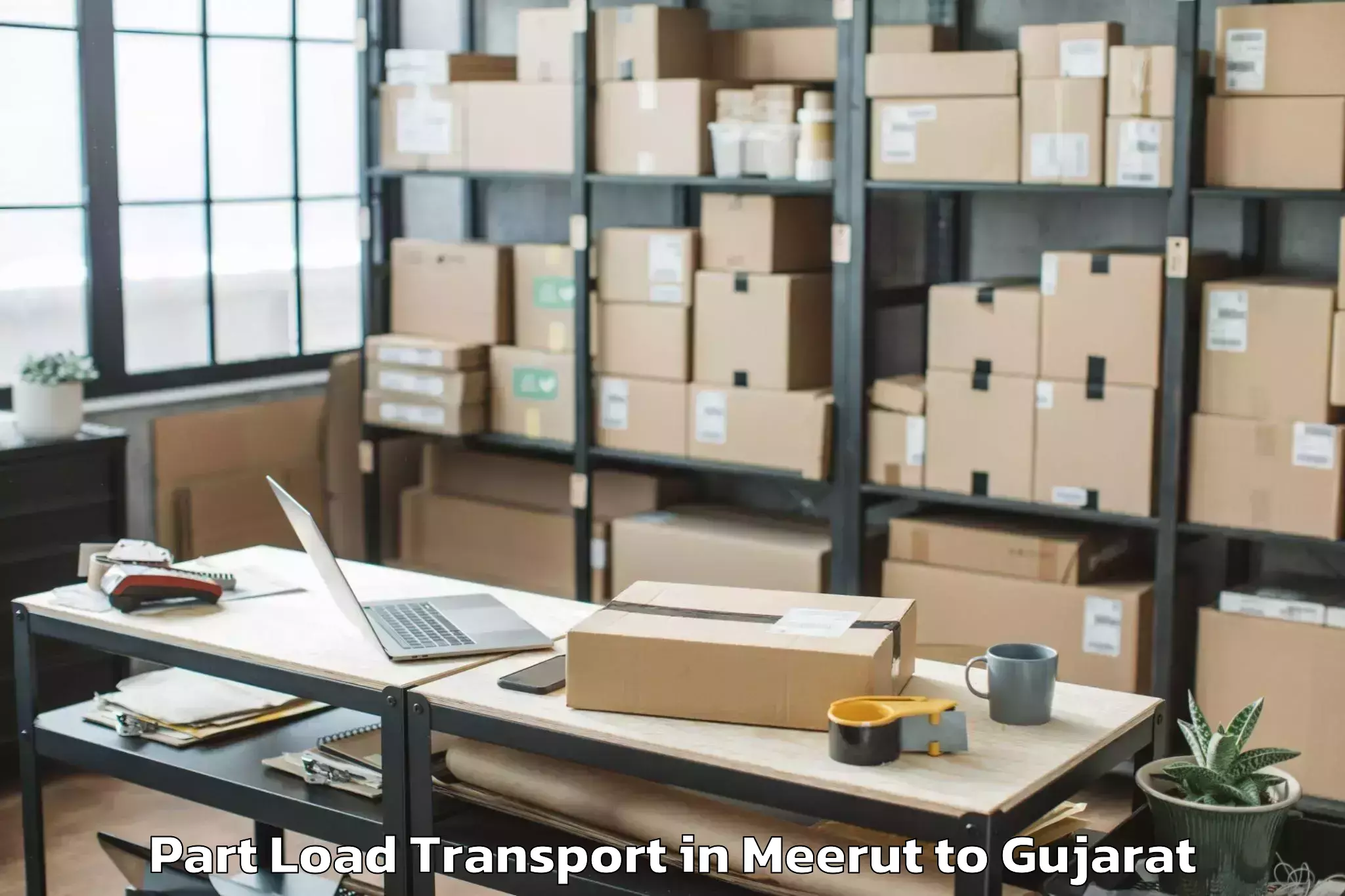 Expert Meerut to Valsad Part Load Transport